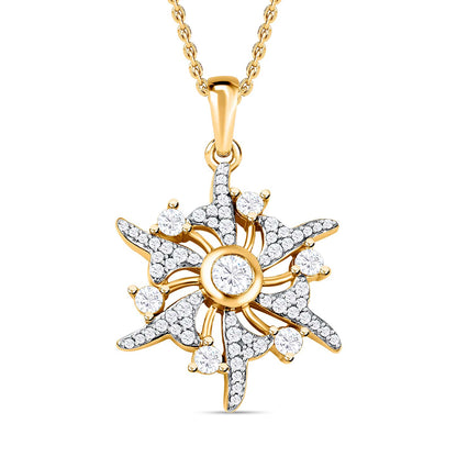 Round Cut Cubic Zirconia in 925 Sterling Silver Necklace 1