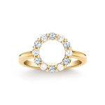 1.44 TCW Round Aquamarine Lab Made Diamond- March Birthstone Engagement Ring 1