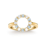1.44 TCW Round Aquamarine Lab Made Diamond- March Birthstone Engagement Ring 1