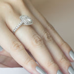 Stunning 1.0 CT Cushion Moissanite Engagement Ring with Double Halo and Pave Design 12