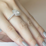 Stunning 1.0 CT Cushion Moissanite Engagement Ring with Double Halo and Pave Design 12