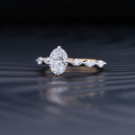 Stunning 1.0 CT Oval Moissanite Engagement Ring with Pave Design 4