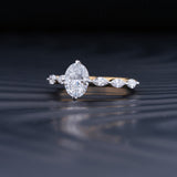 Stunning 1.0 CT Oval Moissanite Engagement Ring with Pave Design 4
