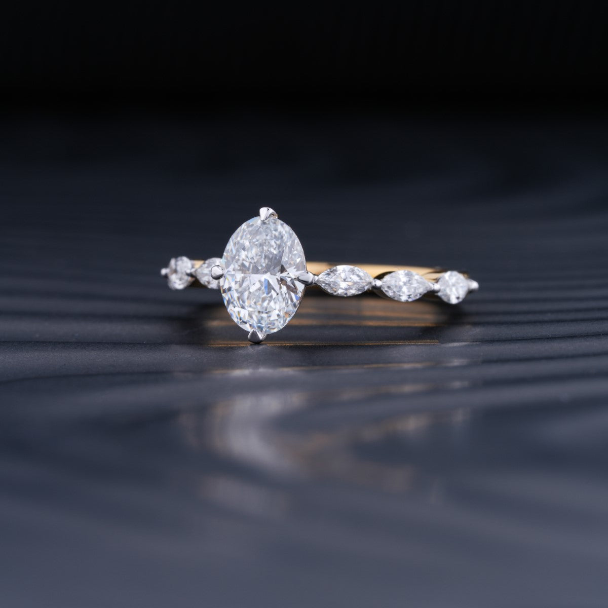 Stunning 1.0 CT Oval Moissanite Engagement Ring with Pave Design 4