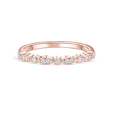 Stunning 0.2 TCW  Round Moissanite Stones in Half Eternity Wedding Band 1