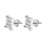 Round Cut Cubic Zirconia in 925 Sterling Silver Earrings 5
