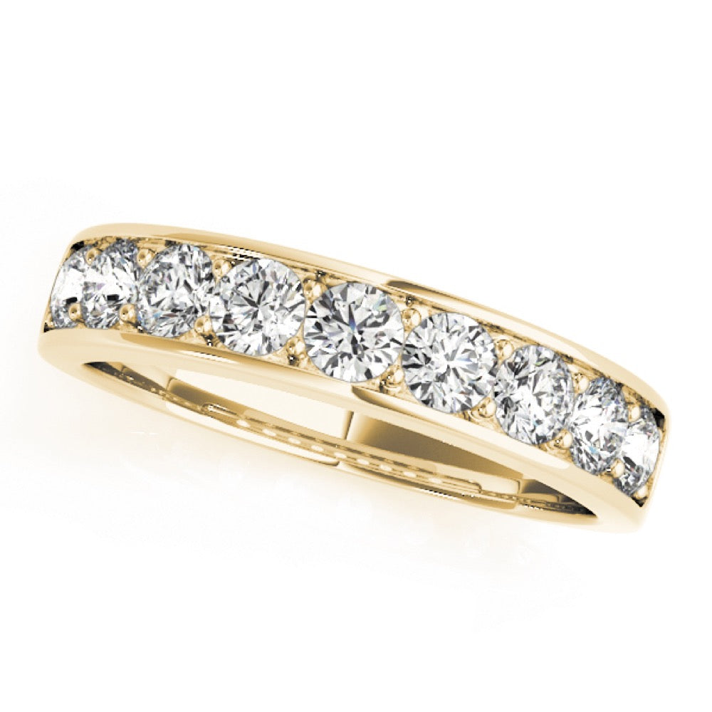 Stunning 0.30 CT Round Moissanite Stones Channel Wedding Band 1