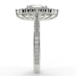 Stunning 2.11 CT Oval Moissanite Engagement Ring with Cluster Halo & Pave Design 7