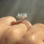 Stunning 2.0 CT Cushion Moissanite Engagement Ring with Halo & Pave Design 3