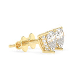 2.0 TCW Heart Cut Moissanite Hidden Halo Stud Earrings in Gold 5