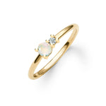 0.41 TCW Round Opal Lab Made Diamond- October Birthstone Engagement Ring 1