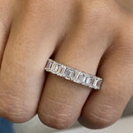 Classic 4.86 TCW Emerald Moissanite Stones Full Eternity Wedding Bands 5