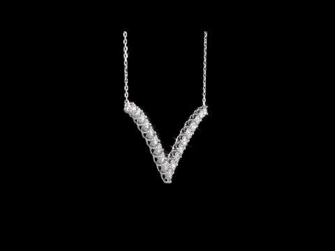 Round Cut Cubic Zirconia in 925 Sterling Silver Necklace 11