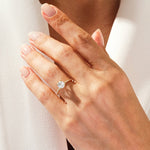 Stunning 1.0 CT Round Moissanite Engagement Ring with Pave Design 6