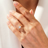Stunning 1.0 CT Round Moissanite Engagement Ring with Pave Design 6