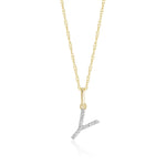 0.30 TCW Round Moissanite Diamond Customized Letter Pendant Necklace in Solid Gold 23