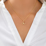 Round Cut Cubic Zirconia in 925 Sterling Silver Necklace 4