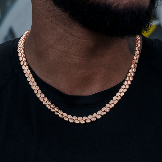 Polished Finish Flat Reptile Chain Silver Necklace For Him 2