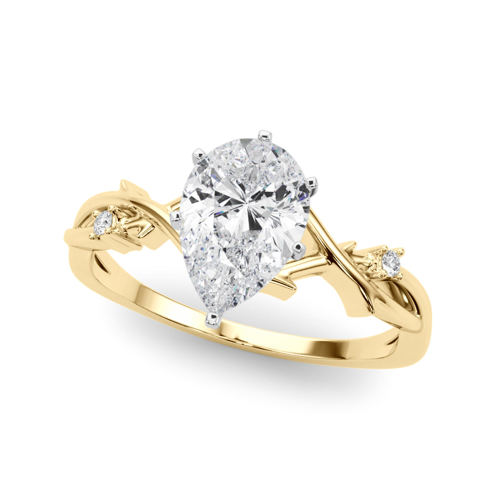 Stunning 1.0-2.0 CT Pear Moissanite Engagement Ring with Twig Design 2
