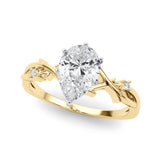 Stunning 1.0-2.0 CT Pear Moissanite Engagement Ring with Twig Design 2