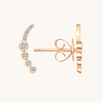 0.80 TCW Round Cut Moissanite Curved Cuff Earrings in Gold 3