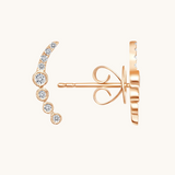 0.80 TCW Round Cut Moissanite Curved Cuff Earrings in Gold 3