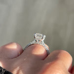 Stunning 3.0 CT Emerald Cut Moissanite Engagement Ring with Hidden Halo &Pave Design 4