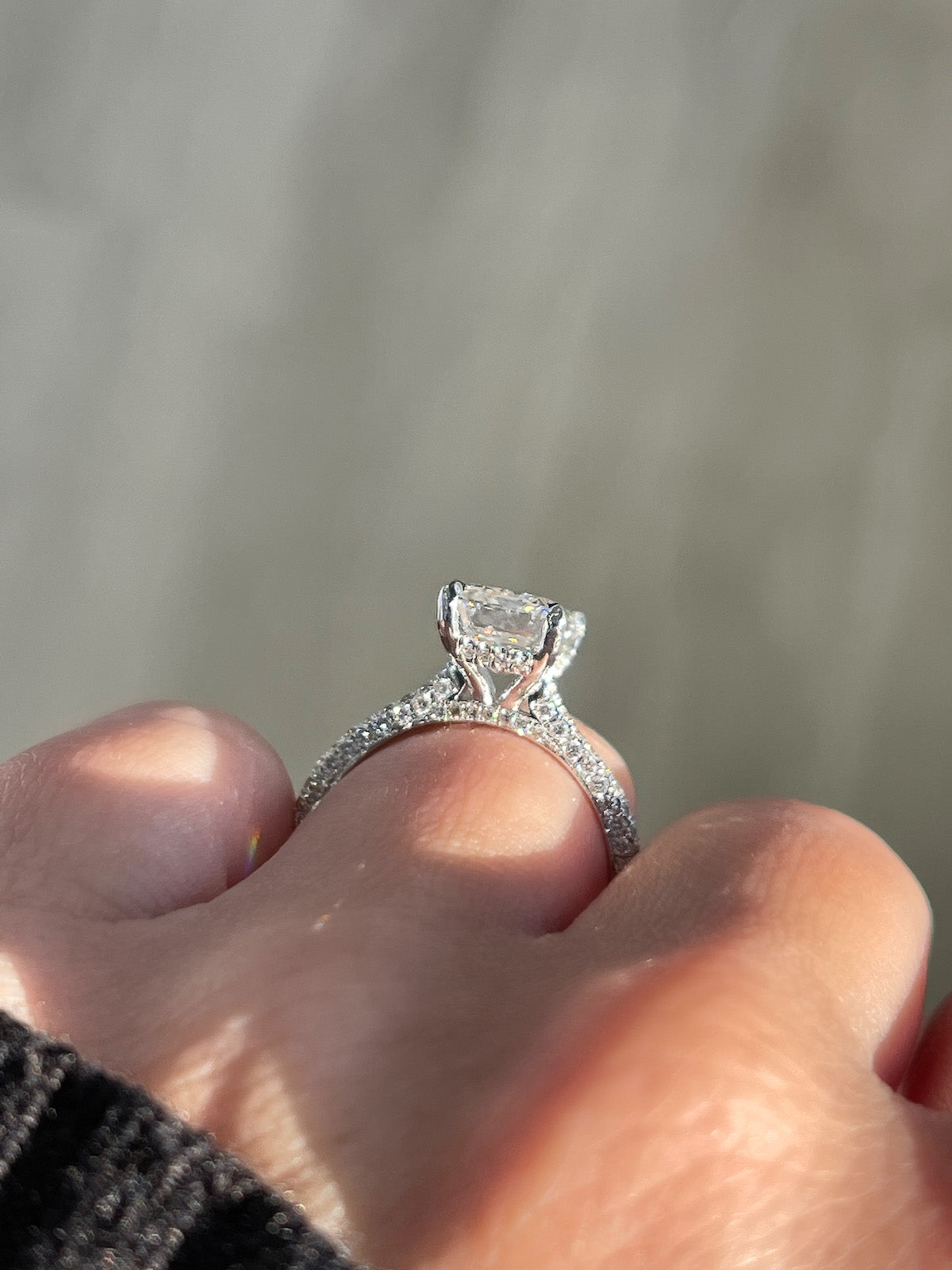 Stunning 3.0 CT Emerald Cut Moissanite Engagement Ring with Hidden Halo &Pave Design 4