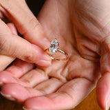 Stunning 1.0 - 2.0 CT Marquise Moissanite Engagement Ring with Solitaire Design 4
