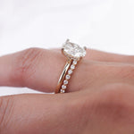 Stunning 0.4 TCW Round Moissanite Stone With Half Eternity Wedding Band 4