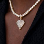 5 CT Round Moissanite Diamond Shaped Silver Pendant for Him 3