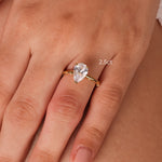 Stunning 1.0 CT Pear Moissanite Engagement Ring with Hidden Halo & Pave Design 4