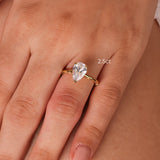 Stunning 1.0 CT Pear Moissanite Engagement Ring with Hidden Halo & Pave Design 4