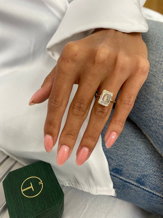 Stunning 5.0 CT Emerald Moissanite Engagement Ring with Solitaire Design 2