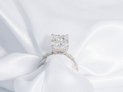 Stunning 3.0 CT Radiant Cut Moissanite Engagement Ring with Pave Design 6