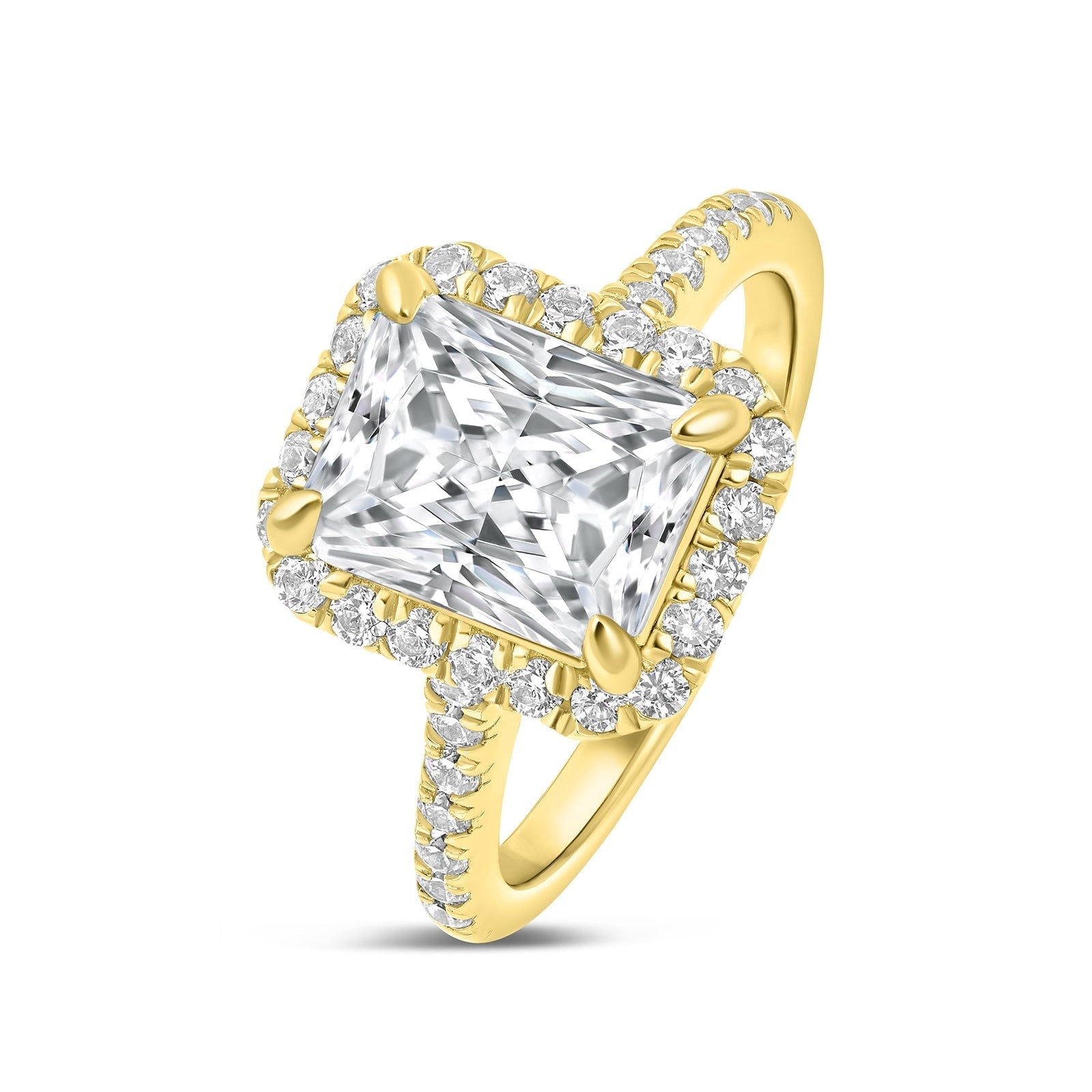 Stunning 3.5 CT Radiant Moissanite Engagement Ring with Pave and Halo Design 2
