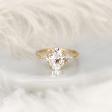 Stunning 2.5 CT Oval Moissanite Engagement Ring with Cluster Design 1