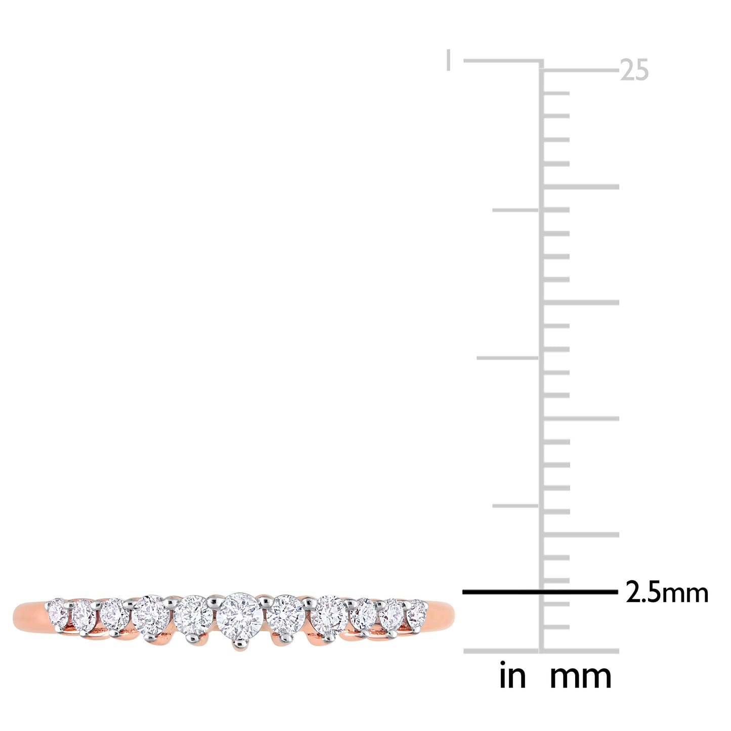 Round Cut Cubic Zirconia in 925 Sterling Silver Wedding Bands 10