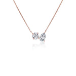 2.0 CT Pear & Round Moissanite Diamond Two Stone Pendant Necklace in Solid Gold 1