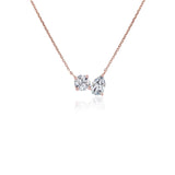 2.0 CT Pear & Round Moissanite Diamond Two Stone Pendant Necklace in Solid Gold 1