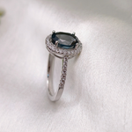 2 CT Oval Cut Halo & Pave Style Blue Topaz Ring 5