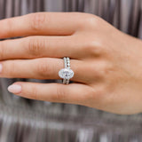 3.40 CT Oval Moissanite Ring Featuring Hidden Halo Style 9