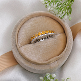 3 TCW Round Yellow Citrine Full Eternity Wedding Band 5