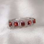 2.5 TCW Red Garnets Full Eternity Wedding Band 5