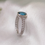 1.0 CT Oval Cut Pave BlueTopaz Ring 5