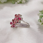 2.5 TCW Pear Stones Flower Style Pink Tourmaline Ring 5