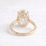 Hailey Bieber – Inspired 8 Carat Oval Cut Hidden Halo Lab Grown Diamond Engagement Ring
