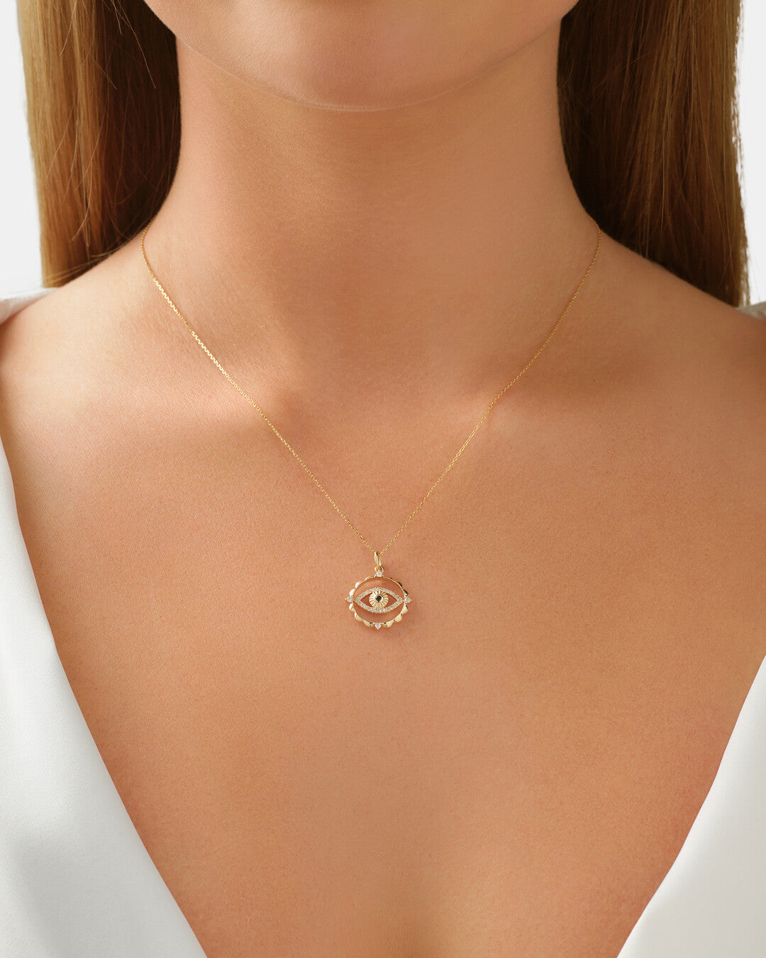 Round Cut Cubic Zirconia in 925 Sterling Silver Necklace 4