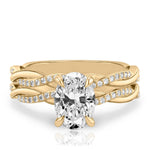 Stunning 1.0- 2.0 CT Oval Moissanite Engagement Ring with Twisted Pave Design 2
