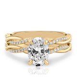 Stunning 1.0- 2.0 CT Oval Moissanite Engagement Ring with Twisted Pave Design 2